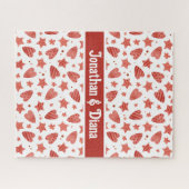 Valentijn Harten en sterren Patroon Jigzaag Puzzle Legpuzzel (Horizontaal)