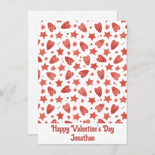 Valentijn Harten en sterren Persoonlijke Kaart (Voorkant / Achterkant)