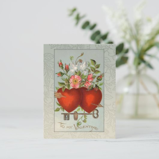  Valentijn harten Feestdagenkaart (Staand voorkant)