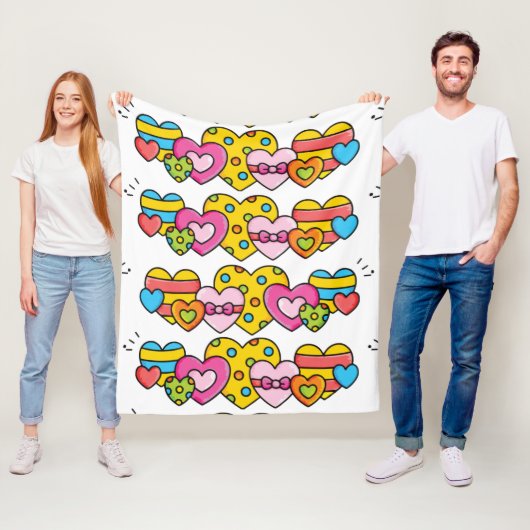 Valentijn harten fleece deken (In situ)