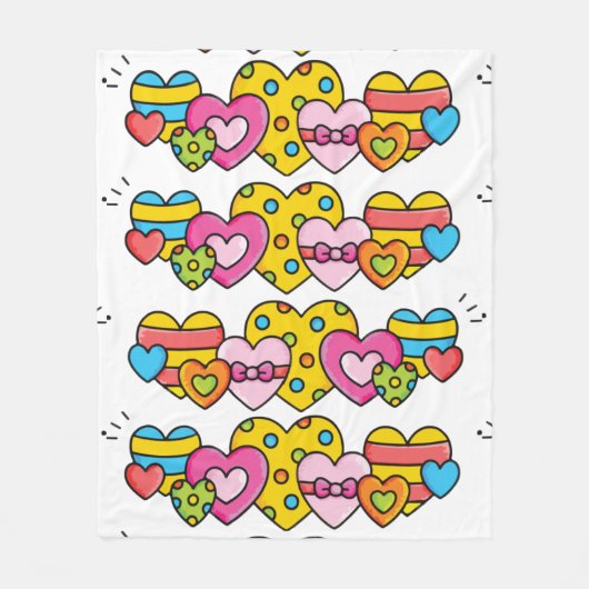 Valentijn harten fleece deken (Voorkant)