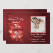 Valentijn Harten Foto geboorteaankondiging Feestdagenkaart (Voorkant / Achterkant)