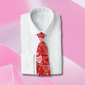 Valentijn harten houden van rood wit stropdas