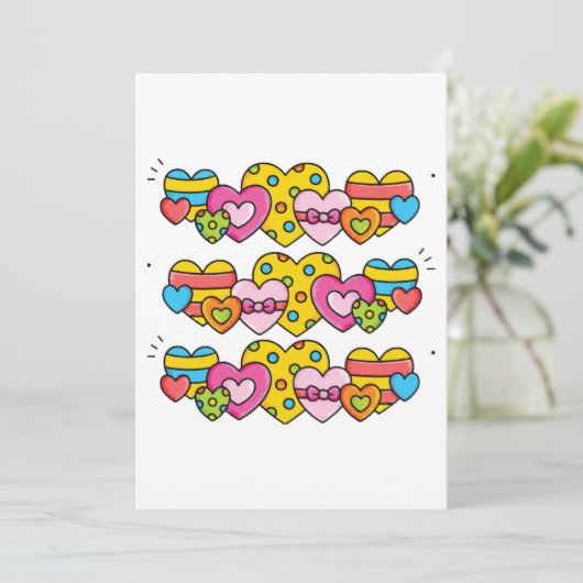 Valentijn harten kaart (Staand voorkant)