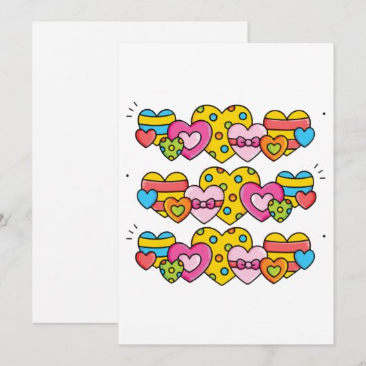 Valentijn harten kaart (Voorkant / Achterkant)