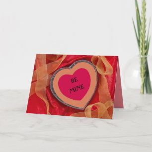 Valentijn harten linten rood & goud Be Mine Feestdagen Kaart