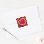 Valentijn harten linten rood & goud Be Mine Vierkante Sticker (Envelop)