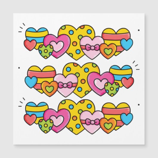 Valentijn harten magnetische uitnodiging (Voorkant)