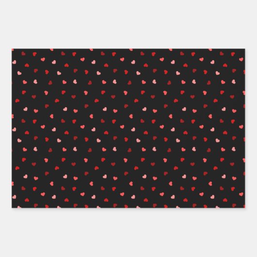 Valentijn Harten op roze, wit en zwart Inpakpapier Vel (Voorkant 3)