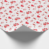 Valentijn Harten op wit Cadeaupapier (Hoek)