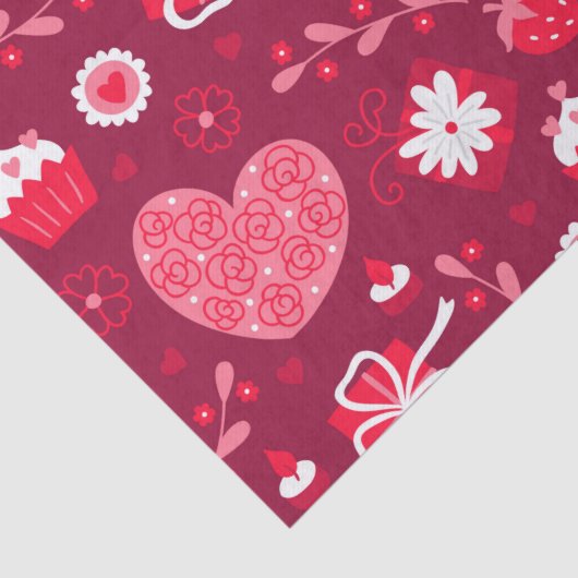 Valentijn harten patroon tissuepapier (Detail)