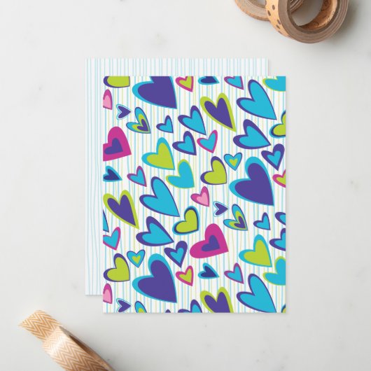 Valentijn Harten Platte Kaart Sjabloon (Voorkant / Achterkant in situ)