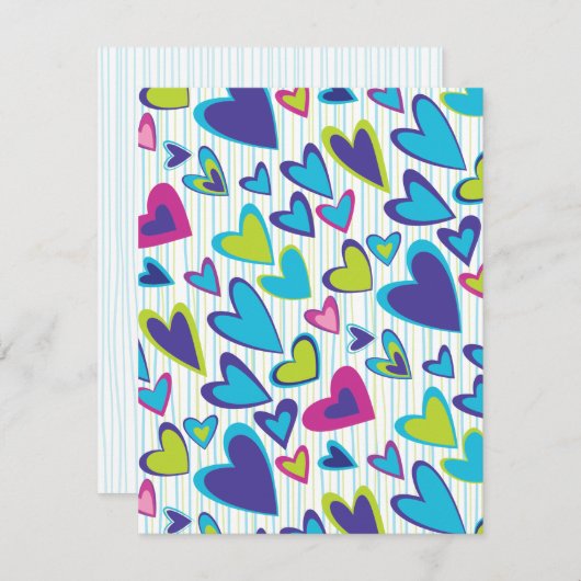 Valentijn Harten Platte Kaart Sjabloon (Voorkant / Achterkant)