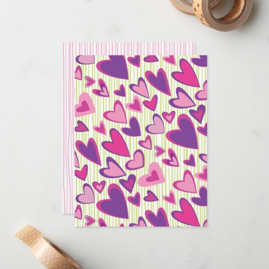 Valentijn Harten Platte Kaart Sjabloon (Voorkant / Achterkant in situ)