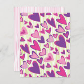 Valentijn Harten Platte Kaart Sjabloon (Voorkant / Achterkant)