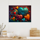 Valentijn Harten Poster (Keuken)