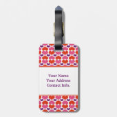 Valentijn Harten Quilt Monogram Bagagelabel (Achterkant verticaal)