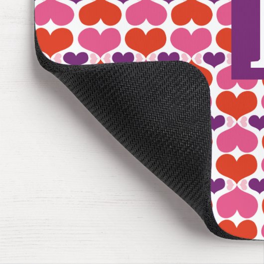 Valentijn Harten Quilt Monogram Muismat (Hoek)