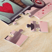Valentijn Harten Speciale Leveringsvrachtwagen Legpuzzel (Zijkant)