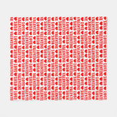 Valentijn harten stijlvol modern chique wit rood fleece deken (Voorkant (Horizontaal))