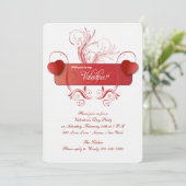 Valentijn Harten Uitnodiging (Staand voorkant)