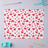 Valentijn harten Willekeurig patroon rood/wit Tissuepapier (Craft)