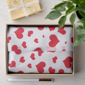 Valentijn harten Willekeurig patroon rood/wit Tissuepapier (Geschenk)