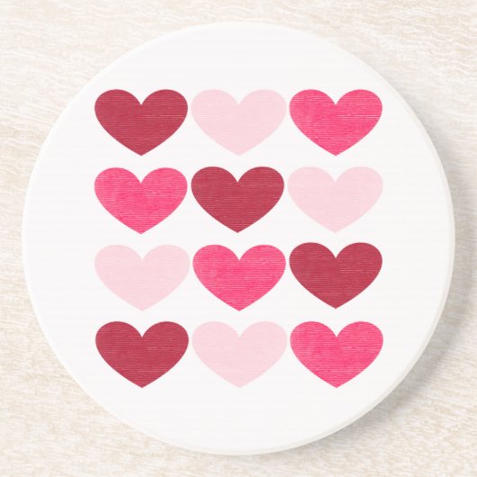 Valentijn harten zandsteen onderzetter (Voorkant)