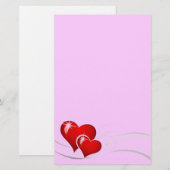 Valentijn hartenpapier briefpapier (Voorkant / Achterkant)