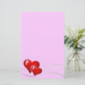 Valentijn hartenpapier briefpapier (Staand voorkant)
