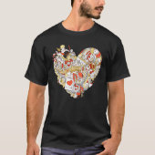 Valentijn Hartkupids Musical Notes Wine Gift Lov T-shirt (Voorkant)