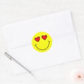 Valentijn Hartogen Emoji Geel Ronde Sticker (Envelop)