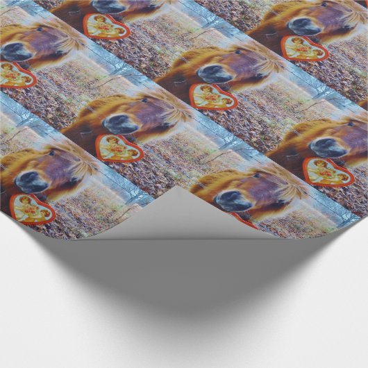 Valentijn hartpaard cadeaupapier (Hoek)