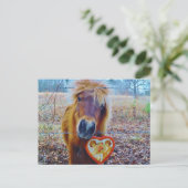 Valentijn hartpaard feestdagenkaart (Staand voorkant)