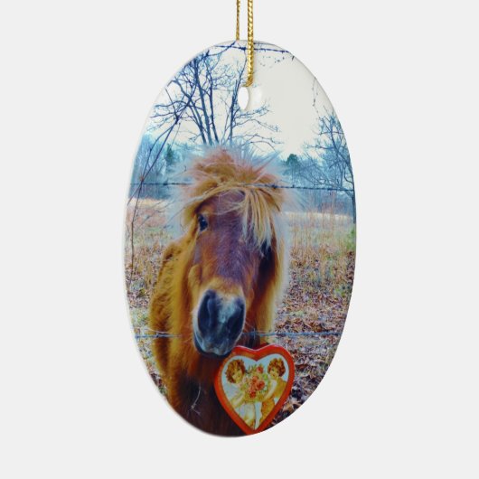 Valentijn hartpaard keramisch ornament (Rechts)