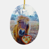 Valentijn hartpaard keramisch ornament (Voorkant)