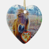 Valentijn hartpaard keramisch ornament (Rechts)