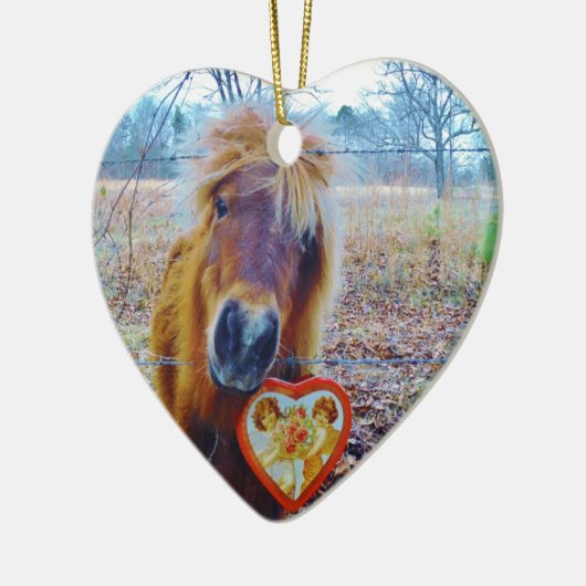 Valentijn hartpaard keramisch ornament (Links)