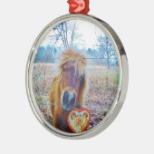 Valentijn hartpaard metalen ornament (Links)