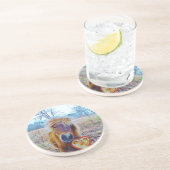 Valentijn hartpaard zandsteen onderzetter (Zijkant)