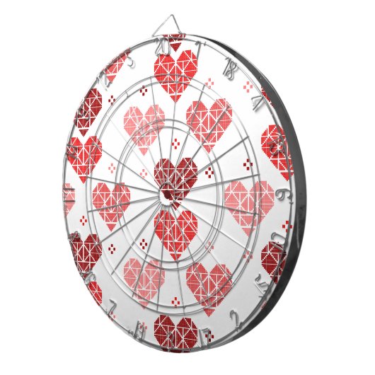 Valentijn hartpatroon dartbord (Voorkant Rechts)