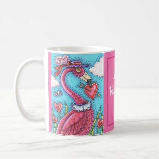 Valentijn HARTS PINK FLAMINGO, CUTE TORTELDUIFJES Koffiemok (Links)
