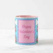 Valentijn HARTS PINK FLAMINGO, CUTE TORTELDUIFJES Mok (Midden)