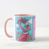 Valentijn HARTS PINK FLAMINGO, CUTE TORTELDUIFJES Mok (Links)