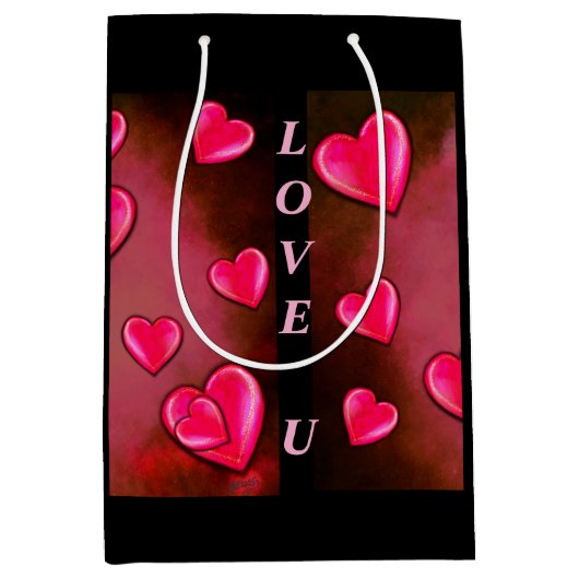 Valentijn Heart Art Medium Cadeauzakje (Voorkant)