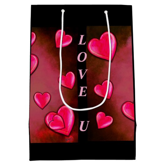 Valentijn Heart Art Medium Cadeauzakje (Achterkant)