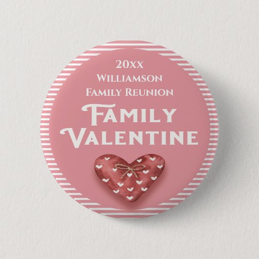 Valentijn Heart Award Familiereünie Ronde Button 5,7 Cm (Voorkant)