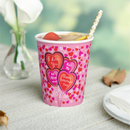 Valentijn Heart Balloons Paper Party Cup Papieren Bekers