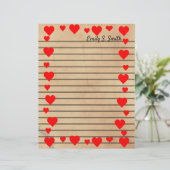  Valentijn - Heart Border Lined Writing Paper (Staand voorkant)