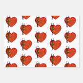 Valentijn Heart Butterfly Floral Gold Art Inpakpapier Vel (Voorkant)